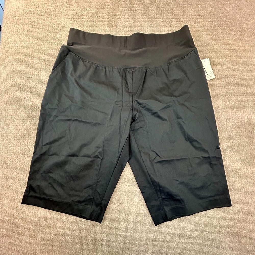 Duo Maternity By JC Penney Capri Pants Womens XL Black Cotton Mid Belly Coverage - Picture 1 of 16